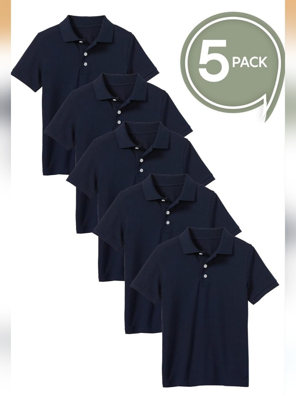 5 Pack Polo School Uniform for Boys